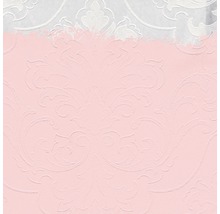 Papier peint avec motif floral, partiellement peint en rose