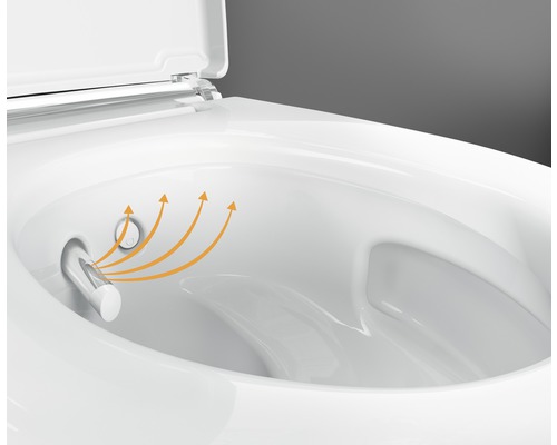 Toilette avec fonction bidet et jets d''eau