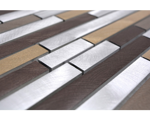 Carreaux de mosaïque en métal et bois