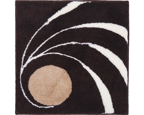 Tapis carré avec motif abstrait en brun et blanc