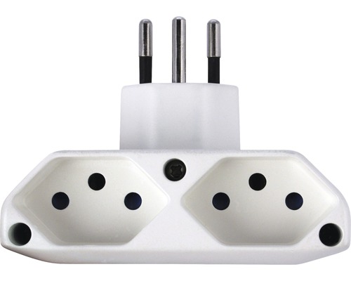 Adaptateur de prise blanche avec deux prises