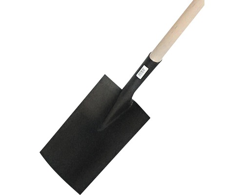 Spaten mit Holzgriff und Stahlblatt
