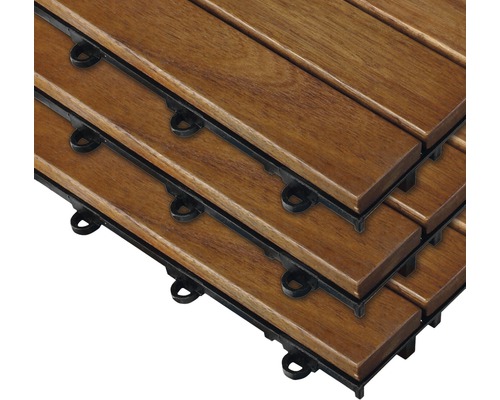 Terrassendielen aus Holz mit Kunststoffunterkonstruktion für den Aussenbereich