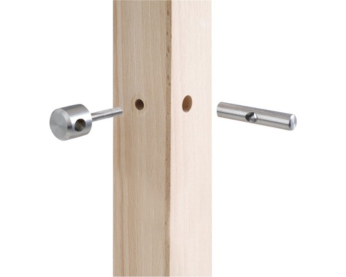 Holzpfosten mit Befestigungsmaterial für die Montage