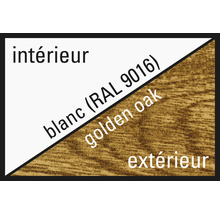 Choix de couleurs pour l''intérieur et l''extérieur: Blanc RAL 9016 et Chêne doré