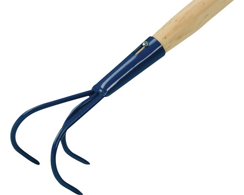 Cultivateur de jardin à trois dents avec manche en bois