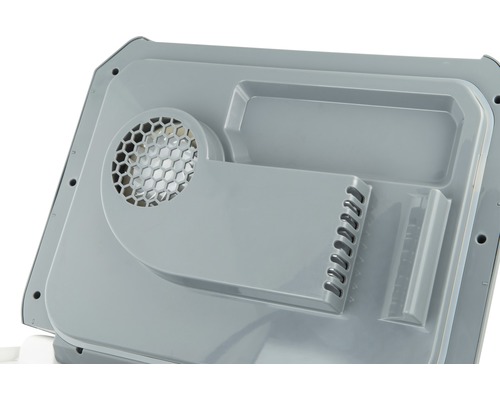 Rückseite eines Gerätegehäuses mit Lüftungsgitter