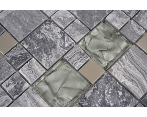 Mosaïque carrée en marbre et verre