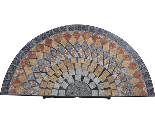 Plateau de table demi-lune avec motif mosaïque
