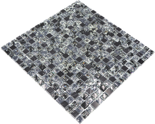 Quadratische Mosaikfliese aus Glas und Naturstein