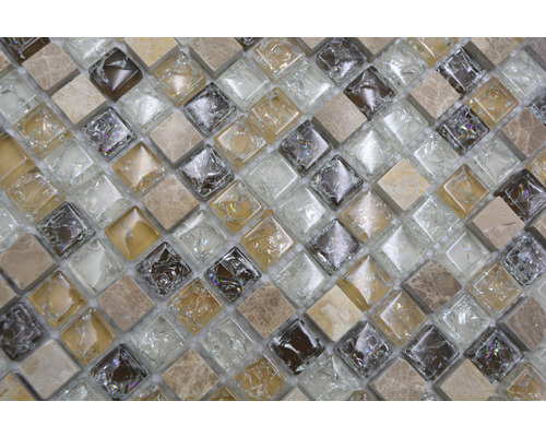 Carreau de mosaïque carré en verre et en pierre