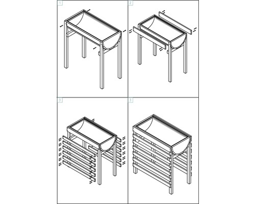 Instructions de montage pour un potager surélevé en quatre étapes