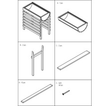 Image des pièces détachées pour un kit de bac à plantes