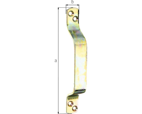 Équerre métallique avec trous de fixation et dimensions a et b