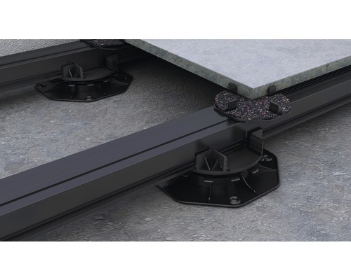 Terrassenplatten auf Stelzlager mit Unterkonstruktion