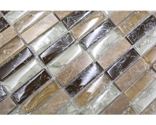 Mosaïque en verre et pierre naturelle