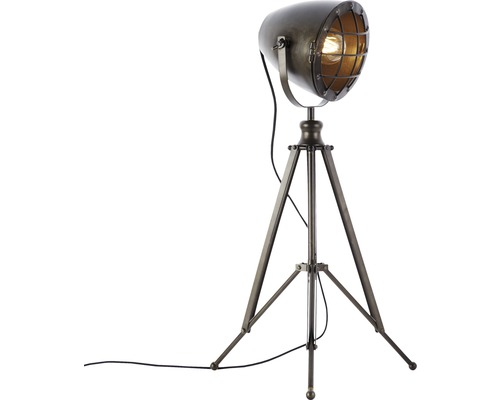 Lampadaire de style industriel avec trépied et projecteur