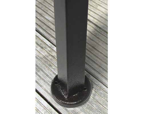 Pied de poteau métallique pour garde-corps de terrasse