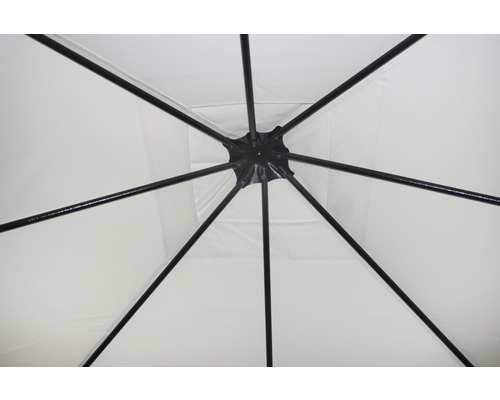 Vue de la structure interne de la tente d''un pavillon