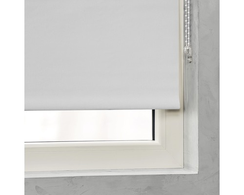 Weisse Fensterrollos am Fenster