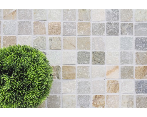 Carreaux de mosaïque carrés avec décoration verte