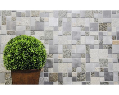 Carreaux muraux décoratifs avec plante en pot