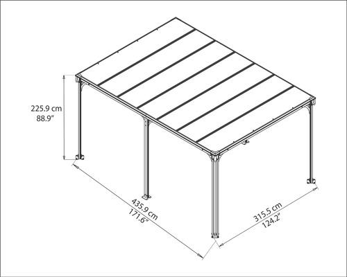 Schéma technique d''un pavillon avec dimensions