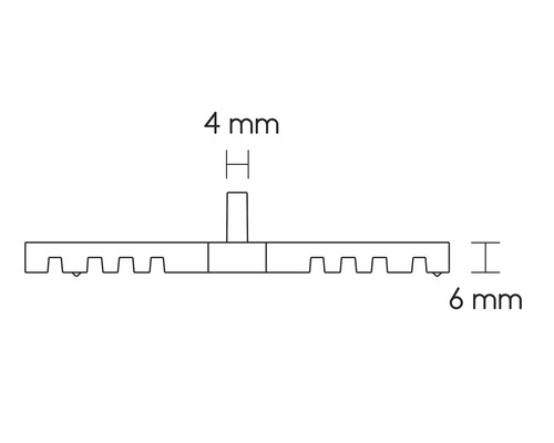 Dessin technique d''un profilé avec les dimensions 4 mm et 6 mm.