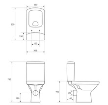 WC-Kombination Easy spülrandlos Abgang waagerecht weiss mit WC-Sitz-thumb-4