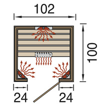 Infrarotkabine weka Vaala 102 x 100 x 196 cm