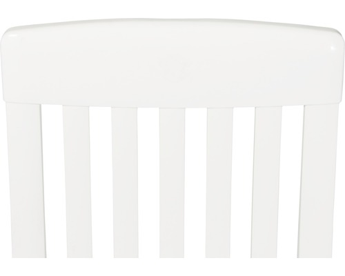 Detailansicht der Rückenlehne eines Kinderbetts mit Sprossen.