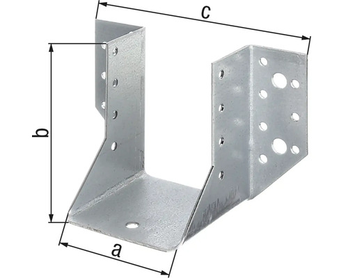 Trägerverbinder aus Metall mit Abmessungsangaben