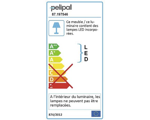 Étiquette énergétique pour une lampe avec LED intégrées