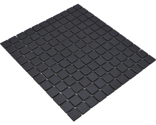 Mosaikfliesenmatte mit quadratischen, matten, schwarzen Fliesen