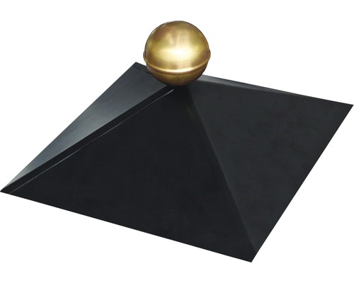 Pointe de clôture noire avec boule dorée