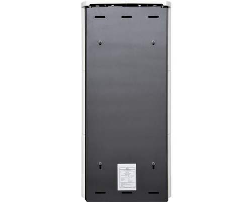 Vue arrière d''un poêle à pellets avec points de fixation