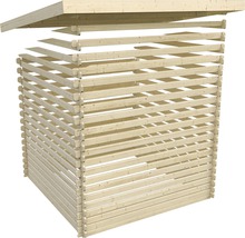 Abri de jardin Karibu Kodiak 2 avec extension de toit de 2,8 m 521 x 238 cm gris terre cuite