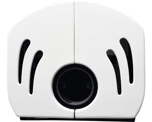 Double répartiteur blanc avec découpes et sortie ronde