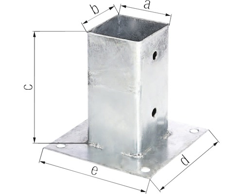 Ancrage de poteau avec dimensions pour constructions en bois