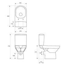 WC-Kombination City mit Spülkasten, WC-Sitz und Absenkautomatik weiss-thumb-2