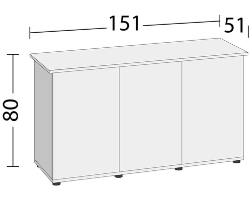 Armoire avec trois portes et les dimensions 151 x 51 x 80 centimètres.