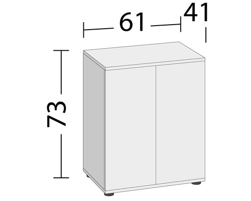 Schrank mit den Maßen 73 x 61 x 41 cm