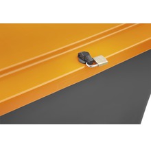 Vue détaillée d''une boîte de rangement avec cadenas