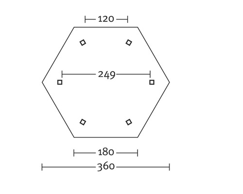 Illustration d''une forme hexagonale avec des mesures