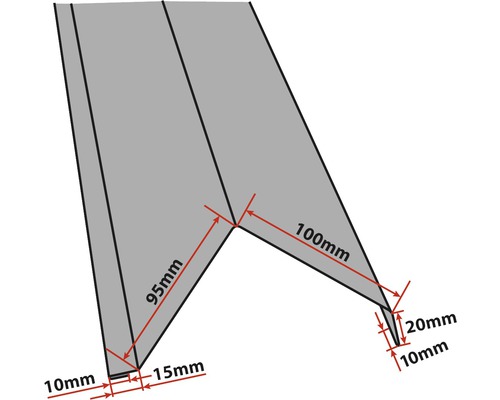 Dessin technique d''un profilé métallique avec indication des dimensions
