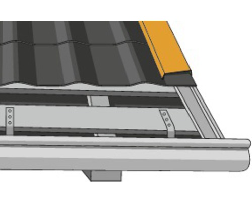 Gouttière avec support de gouttière et couverture de toit