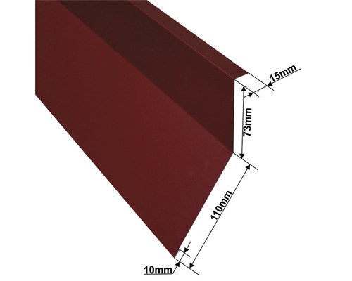 Winkelblech mit Massangaben für den Einsatz im Dachbereich