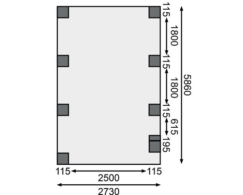 Dessin technique avec indications de dimensions pour un produit