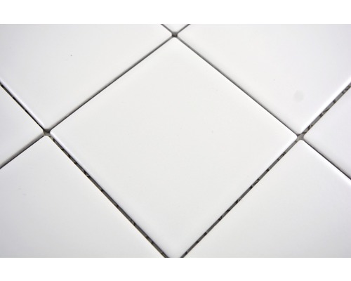 Gros plan de carreaux carrés blancs avec joints