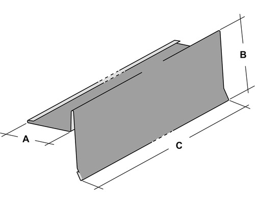 Illustration d''un profilé de bord de toit avec les dimensions A, B et C
